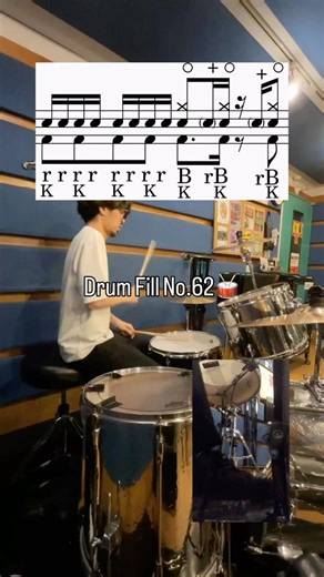 Drum Fill No.62🥁#drumfill#drumfills#ドラムフィル#fill#フィル#fillin#フィルイン#ドラムレッスン#drumlesson#drumlessons