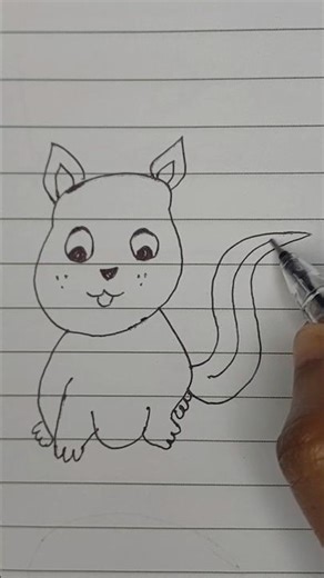 How to draw a squirrel easy| Step by step tutorial for drawing animal | art for beginners and kids