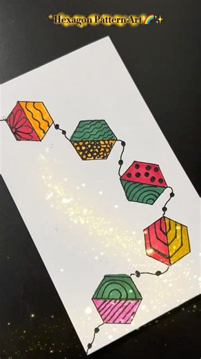 Colorful Hexagon Pattern Art 🌈✨ | Easy Aesthetic Drawing #creativeart #drawing #viralart