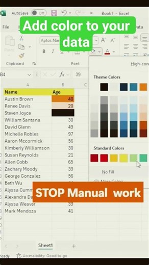 Add color in Excel #excelforbeginners #exceltips #exceltutorial #learnexcel #excelskills #excel