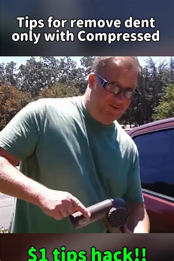 Paintless Dent Repair Using Heat and a Can of Compressed Gas Duster #fix #cardent #CarHacks #carpump #lifehack