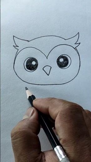 How to draw cute owl bird for kids | easy kids art step by step