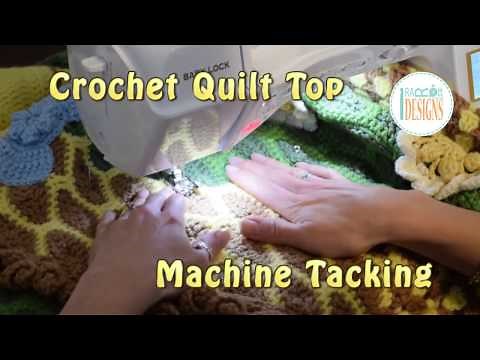 Crochet Quilt Top - Machine Tacking Tutorial by IraRott