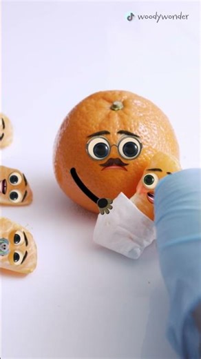 Orange C-Section - 5 BABIES 😱🍊 Leave a like for the little ones❤️ #fruitsurgery #shorts #animation