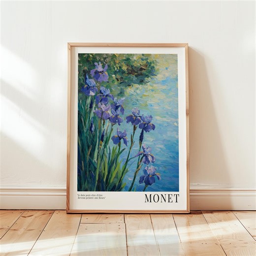 Claude Monet Iris Print: Impressionist Floral Wall Art, Flower Poster - Etsy