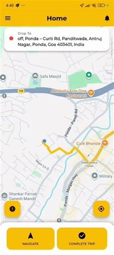 Driver Ride request flow with caller UI