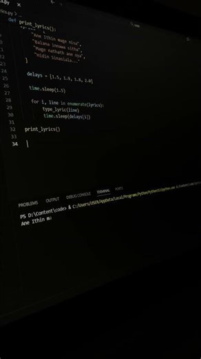 Me hitha sanasa x Coding 🎶 #shorts #python #lyrics