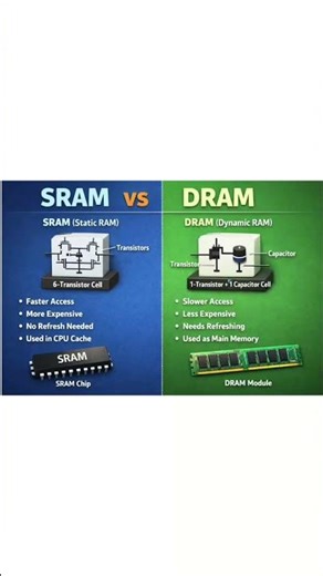 Difference between SRAM and DRAM