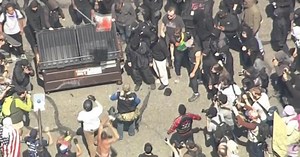 Pro- and anti-Trump protesters clash in Berkeley