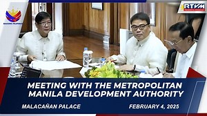 President Ferdinand R. Marcos Jr. discusses updates on the Comprehensive Traffic Management Plan (CTMP) for Metro Manila and nearby provinces with Metropolitan Manila Development Authority (MMDA) Chairman Romando Artes in a meeting at the Malacañan Palace on February 4, 2025. The CTMP aims to create a sustainable and people-centered mobility system by enhancing transportation infrastructure and implementing effective traffic management strategies. Also in attendance are Executive Secretary Lucas
