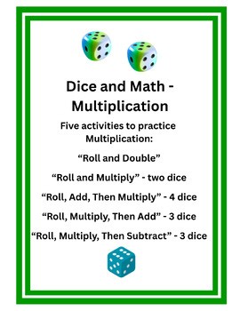 Dice and Math - Multiplication