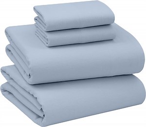 Ruvanti Flannel Sheets Queen Size - 100% Cotton Brushed Flannel Bed Sheet Sets - Deep Pockets 16 inches (Fits up to 18") - All Seasons Breathable & Super Soft - Warm & Cozy - 4 Pcs - Niagra Mist