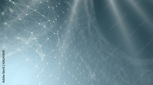 Blue geometric vibrating environment or pulsating math background. Nanotechnology mesh plexus on a blue background.