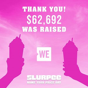 26K views · 191 reactions | Slurpee lover appreciation post!  This Slurpee Name Your Price Day, you raised $62,692 for WE, inspiring Canadian youth to make an impact in their schools, communities and beyond by helping send them to WE Days across the country this fall. | Slurpee Canada | Facebook