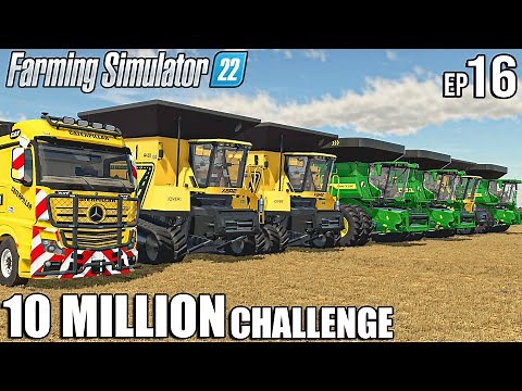 Harvesting THE BIGGEST FIELD on THE MAP - Part 2 | 10 Million CHALLENGE | Farming Simulator 22