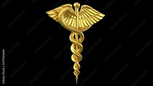 Medicine symbol rotating - 3d render looped with alpha channel