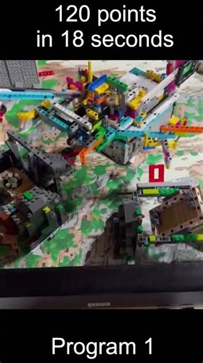 120 points in 18 seconds: Our program 1 #lego #robotics #fll #roboticscompetition