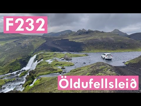 F232 Öldufellsleið, F-roads Iceland 4K (full drive)