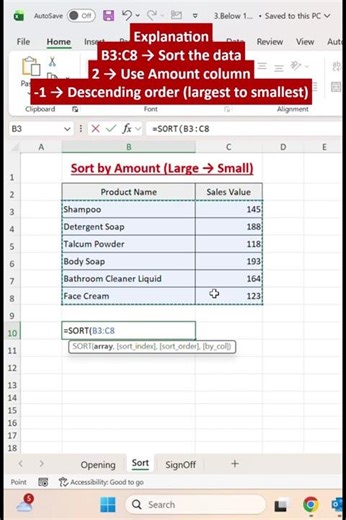 Excel Trick: Rank Numbers Largest → Smallest Instantly! #excel #excelformula #dataanalysis