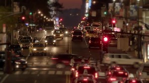 City Traffic Jam at Rush Hour Cars Driving on Crowded Urban Road Streets