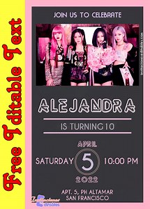 Free Editable Template Black Pink Invitation 01 2026