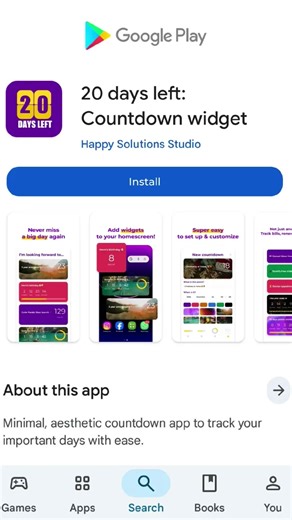 20 days left: Countdown widget app now available on Google Play Store #happybirthday #20daysleft