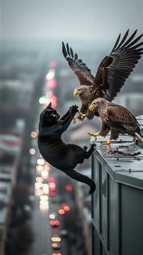 Cat fights with eagles @YouTube⁩ #500subs #500subcribers #funny #animals