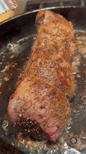 DAINTY BITE on Instagram: "This is how to cook beef tenderloin roast like a pro. Check out all the tips and tricks on my YouTube channel Dainty Bite ☝🏻☝🏻 INGREDIENTS: 3.5 pounds beef tenderloin kosher salt coarse and freshly cracked black pepper 1 tsp cayenne pepper 2 tbsp butter 2 tbsp olive oil Cook the tenderloin at 450°f 20 minutes for a “medium rare” or until inside temperature is 125°f or cook for 25 minutes for a “medium” or until inside temperature is 135°f . . . #beeftenderloin #beeft