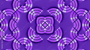 Pattern with a repeating motif of lines and curves. 3d rendering loop animation