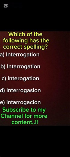 Interogation??🤔 || SUBSCRIBE for quizzes ||Choose the right option