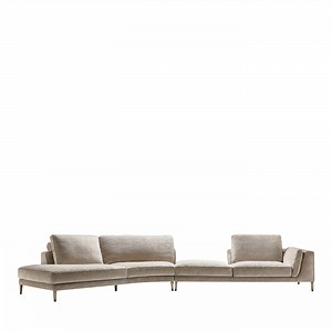 Ferdinand Curved White Velvet Sofa