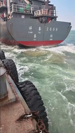 Rough Sea Crane Transfer! 🌊🚢 You Won’t Believe This STS Operation!#shorts