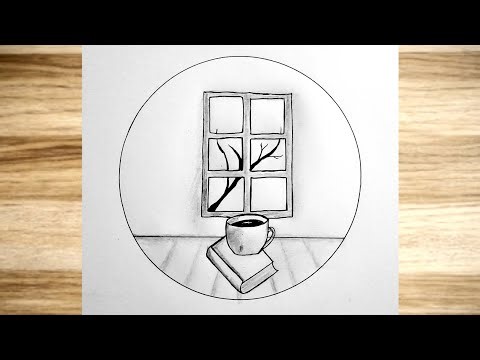 How to Draw a Circle Scenery with Pencil | Satisfying Art for Beginners | Scenery Art Step by step |