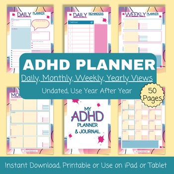 ADHD Student Planner: Daily, Weekly, Monthly, Executive Functioning, SpEd, ADHD