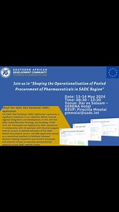 1.3K views · 13 reactions | Join us in “shaping the operationalisation of Pooled Procurement of Pharmaceuticals in the #SADC region”. | SADC | Facebook