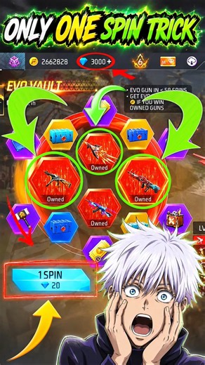Spin Trick 💥 Finally I Got New Evo Vault All Evo Guns Skin! ff New Evo Vault Event | #ffnewevent