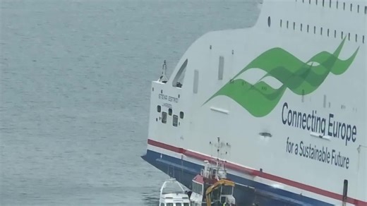Stena Estrid Ferry Damage Inspection at Holyhead Port