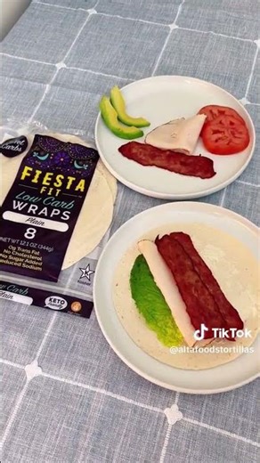 low-carb BLT using Fiesta Fit wraps 🥓🥬🍅
