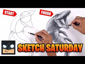 How To Draw Mosasaurus | Jurassic World | Sketch Saturday - Videos For Kids