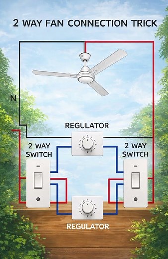 two way fan connection, two way fan connection wiring, two way switch fan connection,