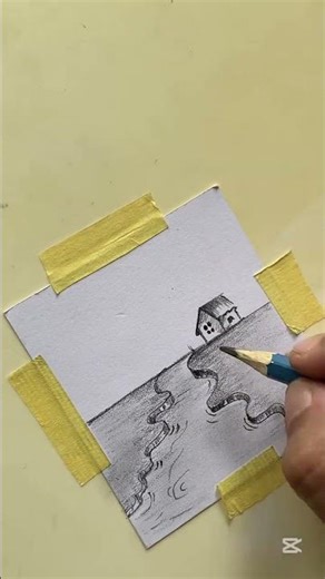 Beautiful river scenery drawing 🏞 #art #bestscenery #drawing #easydrawing #pencildrawing