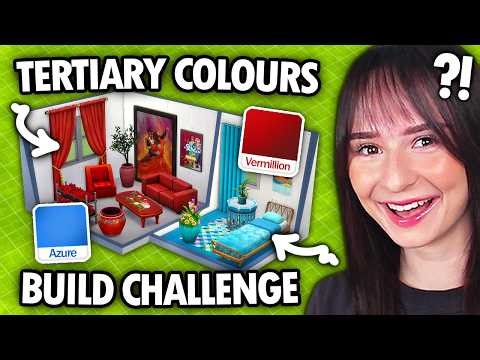 Every room is a RANDOM TERTIARY COLOUR build challenge in The Sims 4