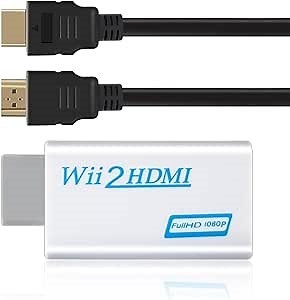 wii to hdmi Adapter 1080P with Audio Jack，Compatible with Wii, Wii U, HDTV,5ft HDMI Cable, Connect Converter to wii Console, Wii All Display Modes 720P, NTS