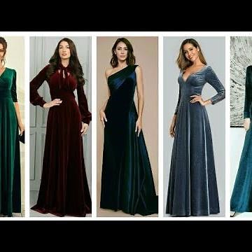 Simple and classy velvet gowns for evening|long dresses of velvet|