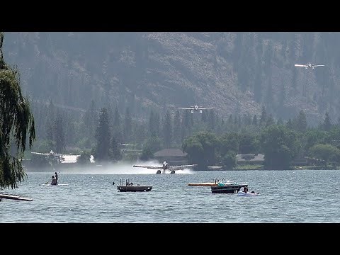 Air Tractor AT-802 Fire Boss In ACTION on Vaseux Lake
