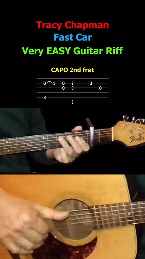 Learn Tracy Chapman's 'Fast Car' on Guitar - Easy Tutorial for Beginners