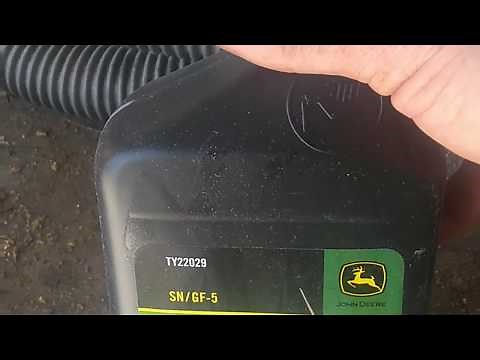 Changing oil & filter on John Deere Z525E zero turn lawn mower
