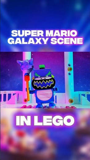 Super Mario Galaxy Scene In LEGO | Bowser Jr VS Mario and Luigi