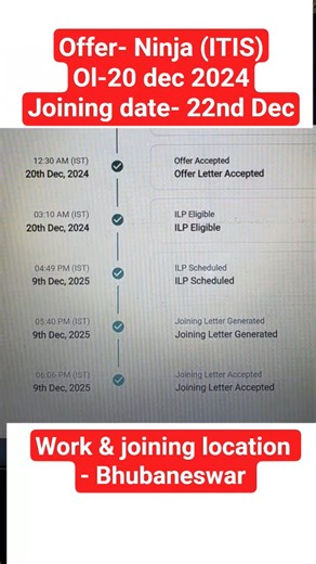 Tcs joining for ninja candidate for dec 22 #tcs #new #tcsjoining #joining #onboarding #dates