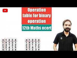 Operation Table for Binary Operation ncert class 12